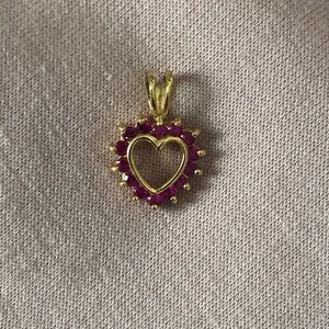 Ruby & gold plate pendant